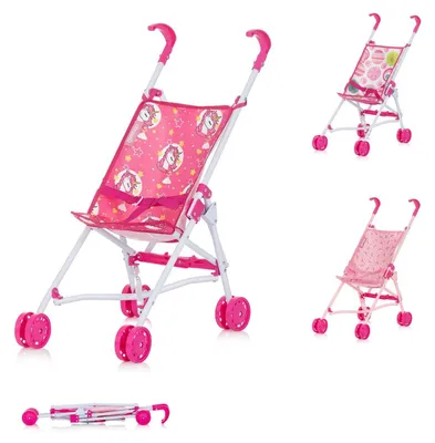 Produktbild von Chipolino Puppenbuggy Lily klappbar, Doppelräder, ab 3 Jahren, Schiebehöhe 57 cm pink