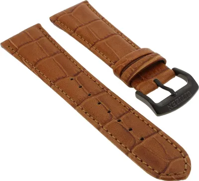Produktbild von Citizen Uhrenarmband 22mm | Leder braun in Kroko-Optik | CA0335-04E
