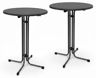 Produktbild von Beautissu Outdoor Stehtisch Bellini, klappbar, 2er Set, Ø60cm, Schwarz