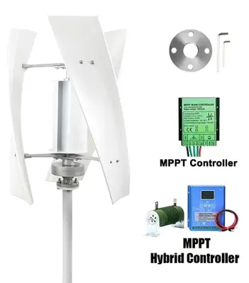Produktbild von Vertikale Windturbine 3000W - Windgenerator Offgrid - 48V System - Mit Hybrid Wind-Solar Laderegler - Geringe Geräuschentwicklung
