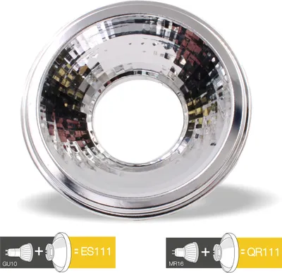 Produktbild von ES111 GU10 - LED Reduktion Reflektor Adapter MR16 / GU10
