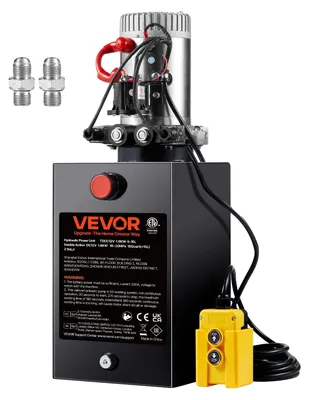 Productafbeelding van VEVOR Hydraulische pomp, hydraulische unit, 12V hydraulische unit, 1600W, dubbelwerkende hydraulische pomp, hydraulische krachtbron, 3,75 gallon tank, handpomp, hydraulische unit, geschikt voor liften, vorkheftrucks, enz.