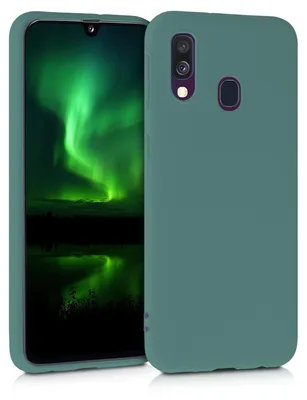 Produktbild von kwmobile Handyhülle für Samsung Galaxy A40 Hülle - TPU Case - Kabelloses Laden - Schutzhülle Cover in Blaugrün
