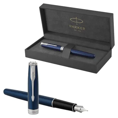 Produktbild von Parker Sonnet Kugelschreiber | Blaue Lackierung | Mittlere Spitze | schwarze Tinte | Geschenkbox