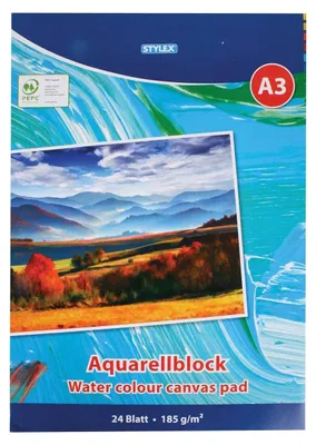 Obrázek produktu pro Akvarelový blok 297x420mm DIN A3 24 listů 185g/m²