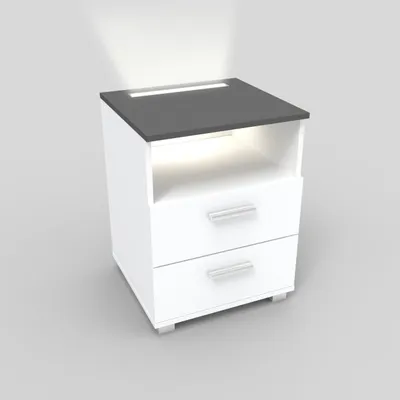 Nachtkast mit LED-Licht, dimmbar, 46x42x60 cm, Anthrazit