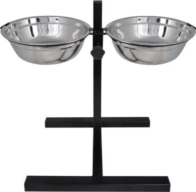 Image de vidaXL Mangeoire réglable en hauteur Support pour mangeoire 2 x 4,1L