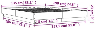 Obrázok produktu pre vidaXL Rám postele s LED Sonoma dub 135x190 cm