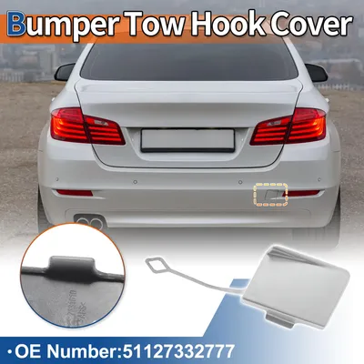 Image de Couverture De Crochet De Remorquage De Pare-Chocs De Voiture Arriššre Droite Pour Bmw SšŠrie 5 F10 Berline 2014-2016, Couleur Argent GlacšŠ MšŠtallisšŠ, NumšŠro 51127332777 - Pack De 1