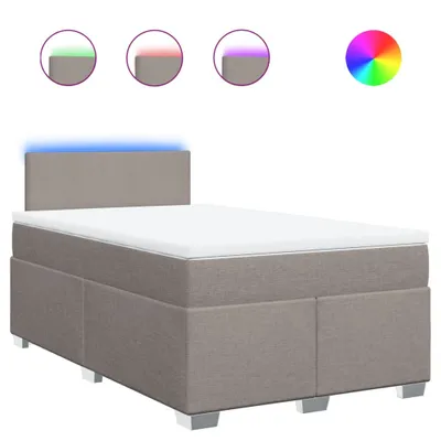 Productafbeelding van vidaXL Boxspringbed met matras, taupekleurig, 120x190 cm, met stoffen bekleding