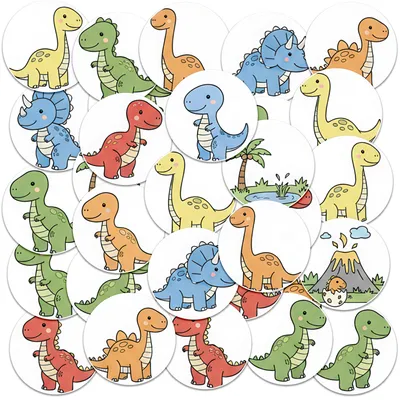 Produktbild von Sticker Aufkleber Heft 23 St. RUND - DINO Dinosaurier GADY für Kinder