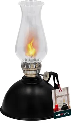 Produktbild von KOTARBAU® Petrolejová lampa Skleněná olejová lampa s nastavitelným plamenem MONK 20 cm Kempingová lampa Petrolejová lampa Petrolejová lampa Lucerna Vintage olejová lampa Kempingové světlo Balkonové příslušenství Petrolejová lampa pro interiéry