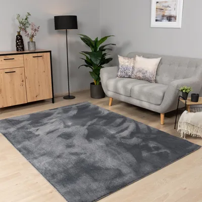 Produktbild von Teppich Wohnzimmer Kurzflor Waschbar Einfarbiges Muster Weich Rutschfest Modern Grösse 60x100 cm