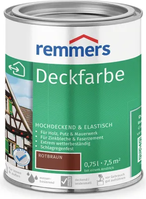 Produktbild von Remmers Deckfarbe rotbraun 0,75 l, Holzlack