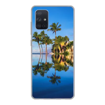 Produktbild von MuchoWow® Handyhülle Schutzhülle Hülle für Samsung Galaxy A51 5G Am Wailea Beach in Hawaii spiegeln sich die Palmen im Wasser Silikon Softcase Handy Hülle - Abbildung