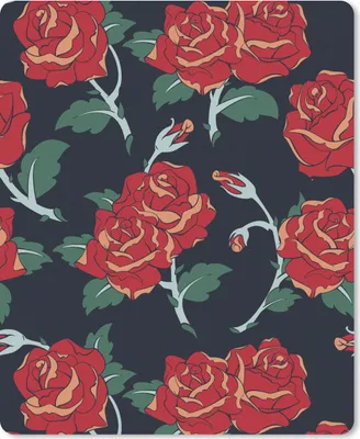 Produktbild von MuchoWow® Mauspad Mousepad Rosen - Blume - Muster - Rot 19x23 cm - Mousepads - Maus Mat - Pad - Mausunterlage - Mauspads - Spielen