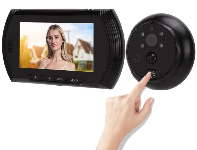 Produktbild von Türklingel mit Kamera 2 MP - Video-Türklingel - Bewegungsdetektion - Nachtsicht - 4,5 Zoll LCD