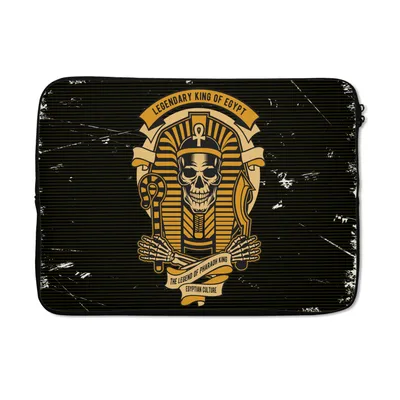 Produktbild von MuchoWow® Laptop Hülle 14 ZollPharao - Skelett - Retro - Zeichnung Laptoptasche - Laptoptasche - Stoßsicher - Schutzhaube