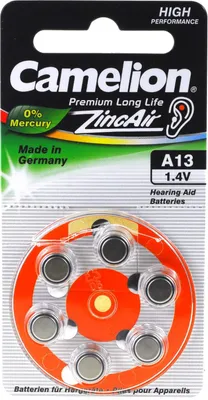 Produktbild von Camelion Hörgerätebatterie A13 ZL13 PR754 DA13 PR48 AE13 V13AT 13AE 6er Blister