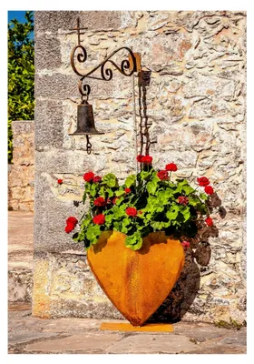Produktbild von Edelrost Gartendeko Vintage Metallherz - 40 cm x 40 cm Pflanzdeko für Garten oder Haustür