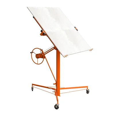 Image de lève-plaques de plâtre XXL TEENO,Plateforme élévatrice inclinable,Aide de montage de panneaux en placoplâtre,capacité de charge max. 68 kg