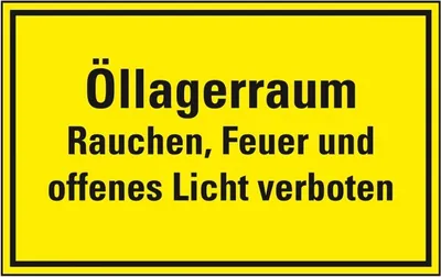 Produktbild von Dreifke® Schild I Hinweisschild Öllagerraum, Rauchen, Feuer und offenes..., K...