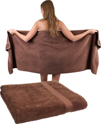 Produktbild von Betz 2 Stück Saunatücher 70 x 200 cm PREMIUM 100% Baumwolle Badetuch Liegetuch Strandtuch   Farbe: nussbraun