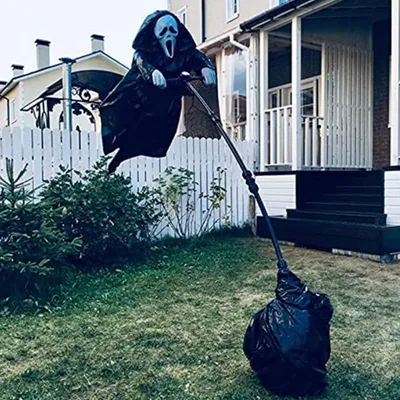 Produktbild von Halloween Scream Ghostface Vogelscheuche Yard Hanging Scary Geistergesicht Scarecrow 70*40cm Horror Monster Geister Spuk Schädel Deko Figur Gartendekor