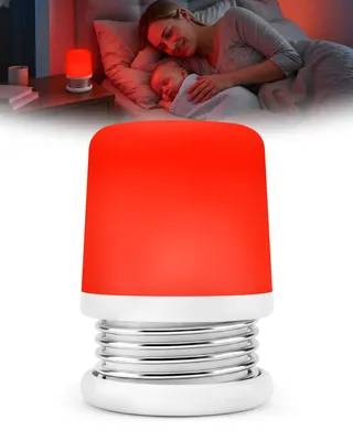 Produktbild von Rotes Nachtlicht Baby mit 630 nm Rotlicht,USB-C Wiederaufladbare Rote Lampe, 2 Helligkeiten, Augenschonendes Schlaflicht für Babyzimmer & Reise, Stilllicht rot ohne Blaulicht (φ53,5*73,5mm)