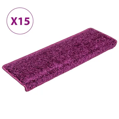 Obrázek produktu pro Schodové rohože 15 ks 65 x 21 x 4 cm fialové s obdélníkovým okrajem