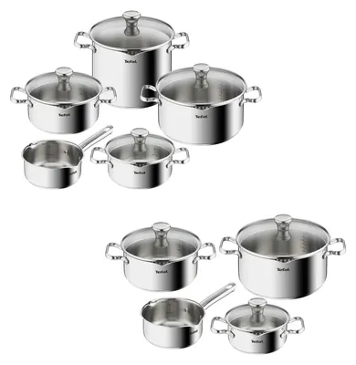 Produktbild von Tefal Duetto 9-teiliges Topfset A705S9, Kochset, Edelstahl, Edelstahl, Edelstahl, Edelstahl, Glas