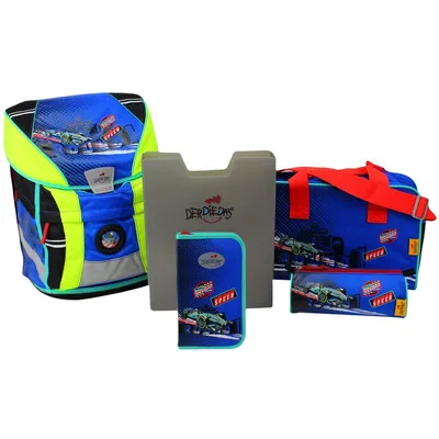 Produktbild von DerDieDas Schulranzen Set Ergoflex Vario Racing Team 5-tlg. + gratis