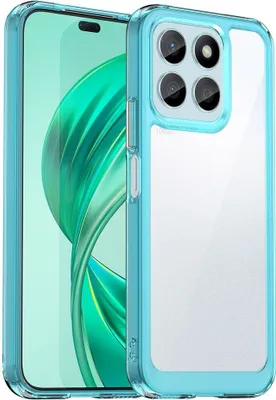 Produktbild von Schutzhülle für Honor X8B Klar Rückseite Stoßfeste TPU Silikon Bumper Hülle Hellblau