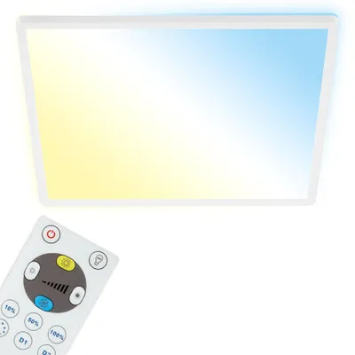Obrázek produktu pro BRILONER SLIM LED panel, dálkové ovládání, stmívatelný, regulace teploty barev CCT, efekt podsvícení, bílý, 42 x 42 x 3 cm