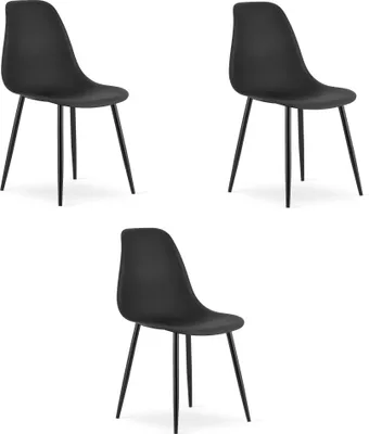 Immagine prodotto di Sedia WAT nera / gambe nere x 3