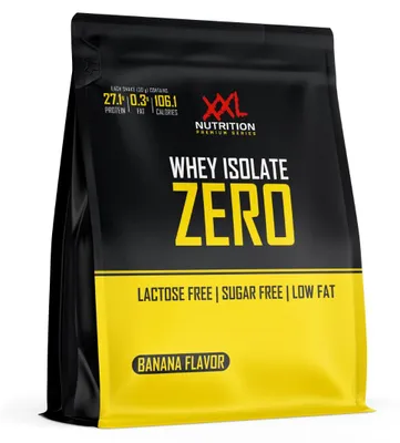 Produktbild von Whey Protein Isolat Laktosefrei | XXL Nutrition Whey Isolate Zero Banane 1000 g | Eiweißpulver Zuckerfrei mit 90% Protein Shake für Diät