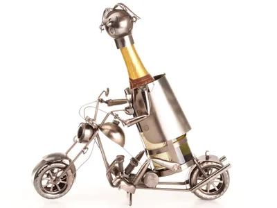 Produktbild von Cepewa Wein-,Sekt-,Flaschenhalter 72112 "Motorrad mit Fahrer" 27 x 26 x 14 cm (BxHxT)