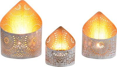 Image de set de 3 photophores Boho Déco Porte-bougies à réchaud Yous Blanc