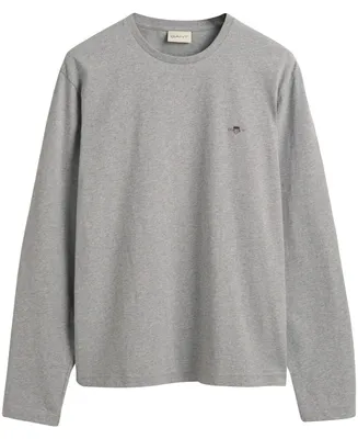 Produktbild von Gant Herren REG Shield LS T-Shirt, Grey Melange, Standard
