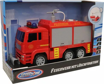 Produktbild von Speedzone Feuerwehr Spielzeugauto mit Wasserfunktion und Friktion rot