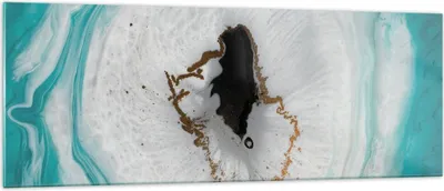 Produktbild von Bilder auf glas - Einteilig - Verschüttet Fleck Türkis - 140x50cm - Glasbilder - Wandbilder - Bilder - zum Aufhängen bereit - Wanddekoration aus Glas - Glas Bilder - Wandbild auf Glas - GAB140x50-4758