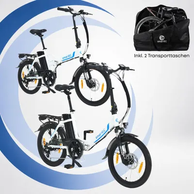 Produktbild von 2er Pack Camp-20D & 20H Falt Pedelec/E-Bike 20 Zoll Weiß smartEC
