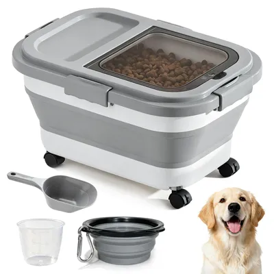Faltbare Hundefutterbox 10 kg mit Schaufel, Napf & Messbecher