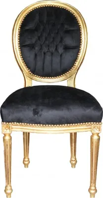 Produktbild von Casa Padrino Barock Esszimmer Stuhl Schwarz / Gold / Mod2/ Rund
