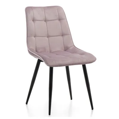 Produktbild von NEW HOME Stuhl CHIC gespolsterter Esszimmerstuhl mit Steppung - rosa - moderne Samt Velours Möbel