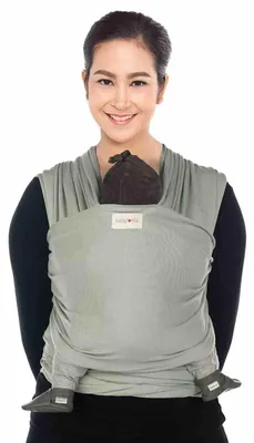 Immagine prodotto di Fascia porta-bambino in maglia Slen Bamboo Tiny - 540 x 67 cm - Verde mandorla | by Babylonia