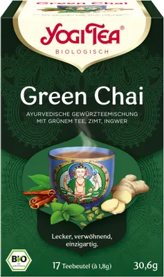 Produktbild von Yogi Tea Green Chai | 17 Beutel | Grüner Tee & Chai-Gewürze |  | vegan