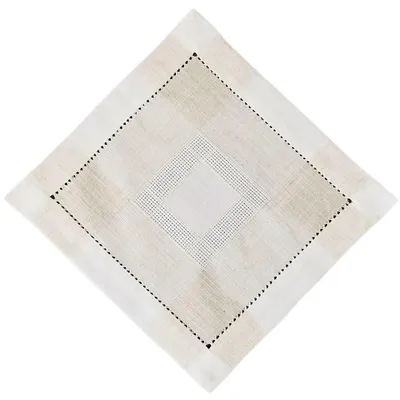 Produktbild von Tischdeckchen ALMA Leinenoptik mit Hohlsaum Polyester beige 35 x 35 cm