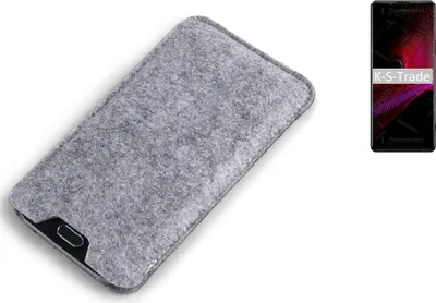 Produktbild von K-S-Trade Filz Handyhülle kompatibel mit Sony Xperia 1 III Schutzhülle Filztasche Filz Tasche Case Sleeve Handy Hülle Filzhülle grau