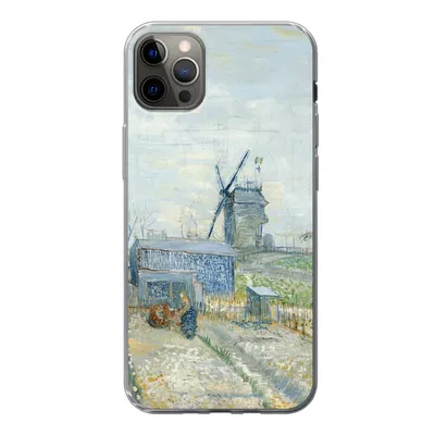 Produktbild von MuchoWow® Handyhülle Schutzhülle Hülle für iPhone 12 Pro Max Montmartre: Mühlen und Gärten - Vincent van Gogh Silikon Softcase Handy Hülle - Hartschale